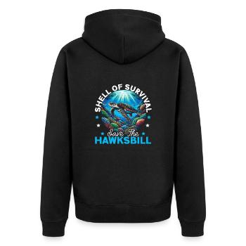 Gefährdete Arten Tierschutz Karettschildkröte - Unisex Premium Bio Zip Hoodie - Schwarz - Hinten - Nico (187cm)