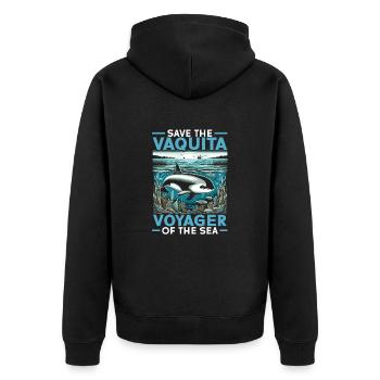 Gefährdete Arten, Tierliebhaber, Tierschutz - Unisex Premium Bio Zip Hoodie - Schwarz - Hinten - Nico (187cm)