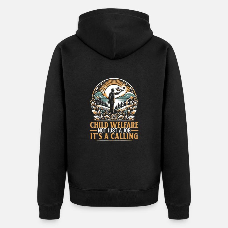 Sozialarbeiter Beruf Beruf Sozial - Unisex Premium Bio Zip Hoodie - Schwarz