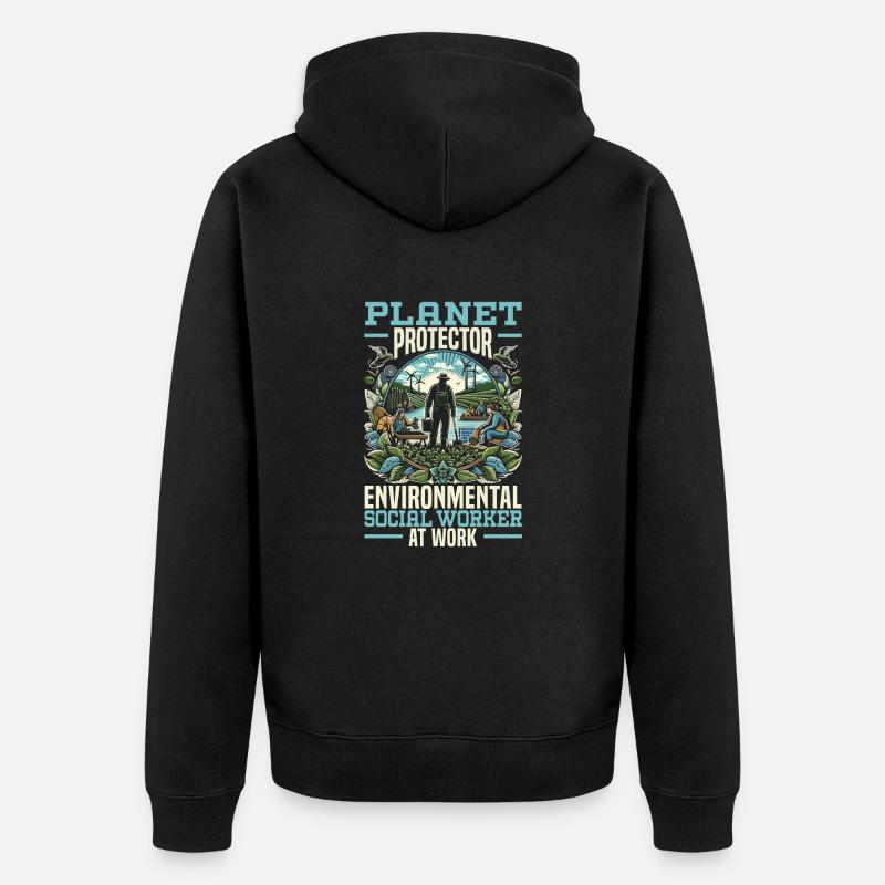 Sozialarbeiter Beruf Beruf Sozial - Unisex Premium Bio Zip Hoodie - Schwarz