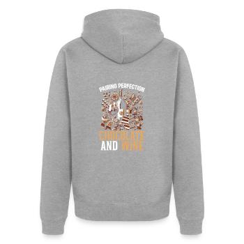 Ich Liebe - Unisex Premium Bio Zip Hoodie - Grau meliert - Hinten - Nico (187cm)