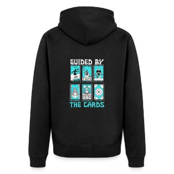 Tarotkartenleser, Kartomantien-enthusiast, - Unisex Premium Bio Zip Hoodie - Schwarz - Hinten - Nico (187cm)