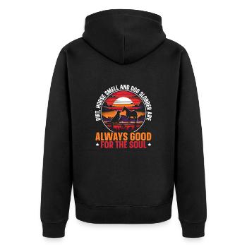Horses & Dogs Animal Horse Lovers - Unisex Premium Organic Zip Hoodie - black - Back - Nico (187cm)