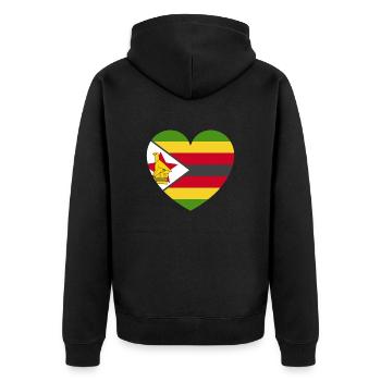 Zimbabwe Drapeau Pays Nationalité Zimbabwe - Veste à capuche bio Premium Unisexe - noir - Dos - Nico (187cm)