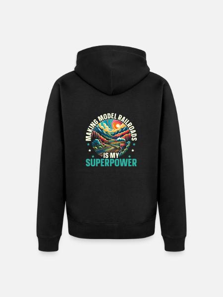 Model railway - Unisex Premium Organic Zip Hoodie - black