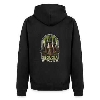 Sequoia National Park Outdoor-reisen Usa Amerika - Unisex Premium Bio Zip Hoodie - Schwarz - Hinten - Nico (187cm)