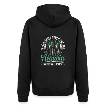 Sequoia-nationalpark Outdoor-reisen Usa Amerika - Unisex Premium Bio Zip Hoodie - Schwarz - Hinten - Nico (187cm)