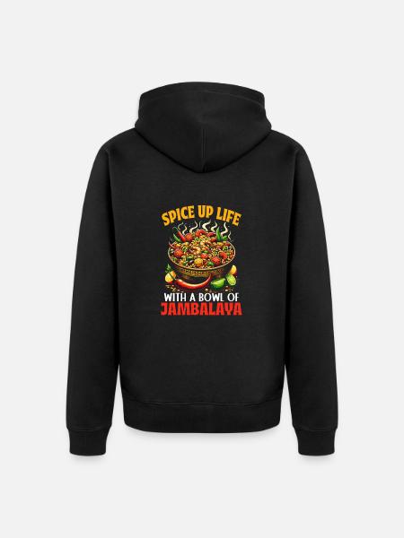 Jambalaya recipe - Unisex Premium Organic Zip Hoodie - black