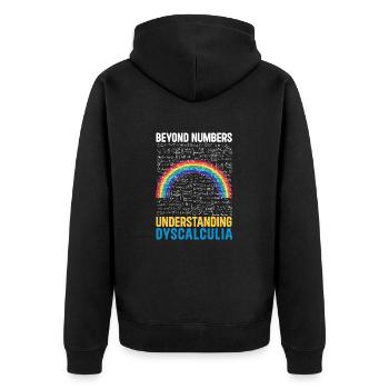 Cute dyscalculia awareness day - Unisex Premium Organic Zip Hoodie - black - Back - Nico (187cm)