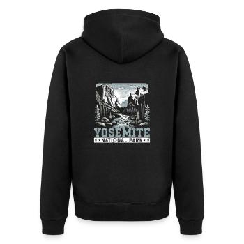 Yosemite National Park Outdoor Tours USA America - Unisex Premium Organic Zip Hoodie - black - Back - Nico (187cm)