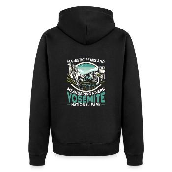 Yosemite National Park Outdoor Tours USA America - Unisex Premium Organic Zip Hoodie - black - Back - Nico (187cm)