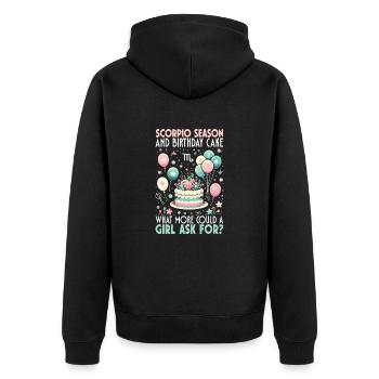 Alles Gute Zum Geburtstag, Feiernde Bday-party, - Unisex Premium Bio Zip Hoodie - Schwarz - Hinten - Nico (187cm)