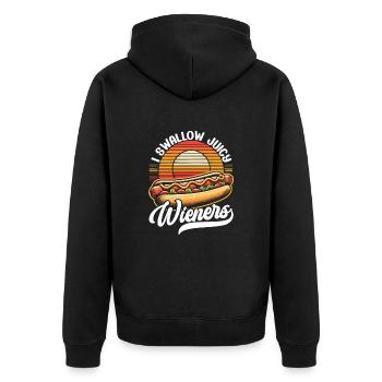 Amateur de hot-dogs Restauration rapide Saucisses gastronomiques - Veste à capuche bio Premium Unisexe - noir - Dos - Nico (187cm)