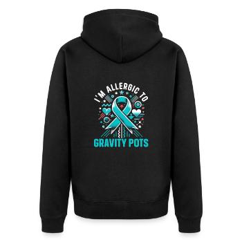 Posturales Tachykardie-Syndrom Dysautonomie - Unisex Premium Bio Zip Hoodie - Schwarz - Hinten - Nico (187cm)
