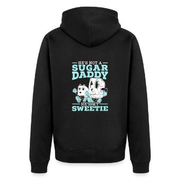 Drôle Cougar Petite amie, Drôle Déclaration Humour - Veste à capuche bio Premium Unisexe - noir - Dos - Nico (187cm)