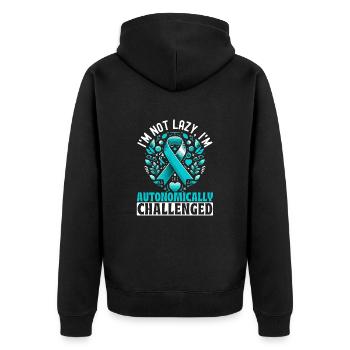 Dysautonomie Bewusstsein Chronische Krankheit - Unisex Premium Bio Zip Hoodie - Schwarz - Hinten - Nico (187cm)