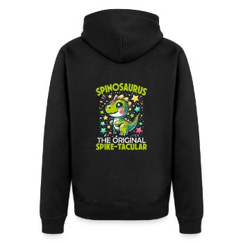Dinosaur lover, dino fan - Unisex Premium Organic Zip Hoodie - black - Back - Nico (187cm)