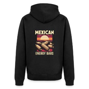 Mesoamerikanisches Gericht Tamales, Mexikanischer - Unisex Premium Bio Zip Hoodie - Schwarz - Hinten - Nico (187cm)