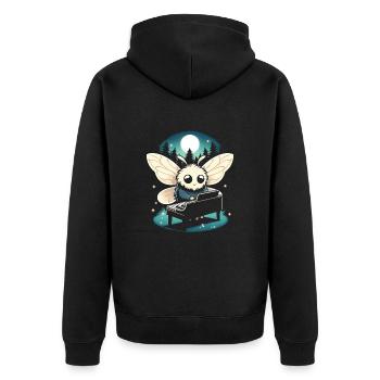 Mothman Point Pleasant Piano Player Cryptid - Unisex Premium Organic Zip Hoodie - black - Back - Nico (187cm)