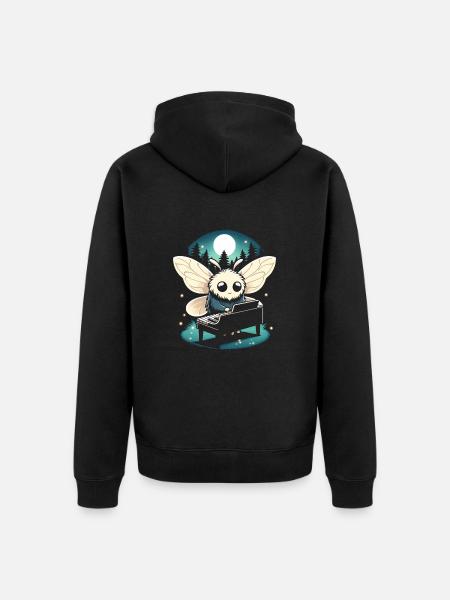Mothman Point Agréable Pianiste Cryptide - Veste à capuche bio Premium Unisexe - noir