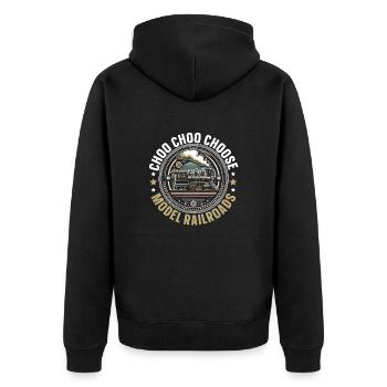 Modélisme ferroviaire Passionné de modélisme ferroviaire - Veste à capuche bio Premium Unisexe - noir - Dos - Nico (187cm)