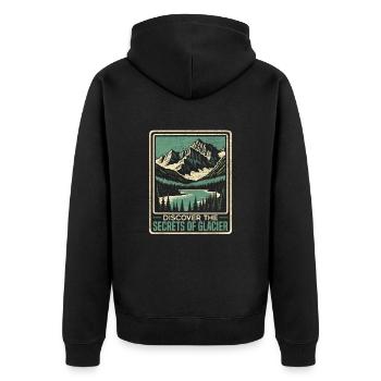 Glacier National Park Outdoor Tours USA America - Unisex Premium Organic Zip Hoodie - black - Back - Nico (187cm)