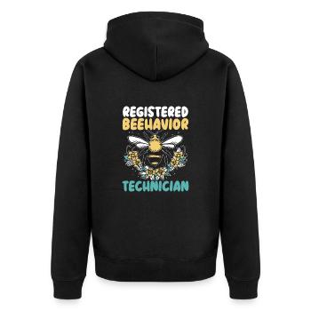 Thérapeute RBT, ingénieur comportemental agréé - Veste à capuche bio Premium Unisexe - noir - Dos - Nico (187cm)
