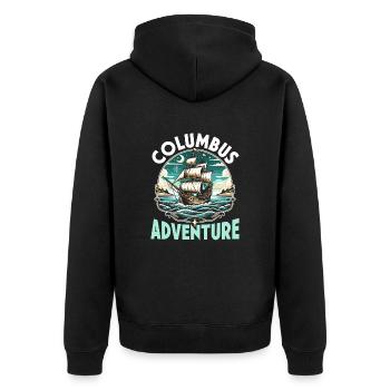 Columbus Day Amérique 1492 Usa Découverte - Veste à capuche bio Premium Unisexe - noir - Dos - Nico (187cm)