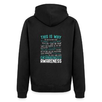 Dysautonomie Bewusstsein Chronische Krankheit - Unisex Premium Bio Zip Hoodie - Schwarz - Hinten - Nico (187cm)