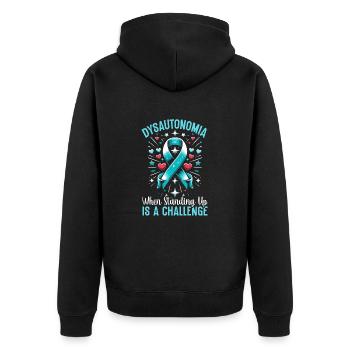 Dysautonomia Awareness Chronic Illness - Unisex Premium Organic Zip Hoodie - black - Back - Nico (187cm)