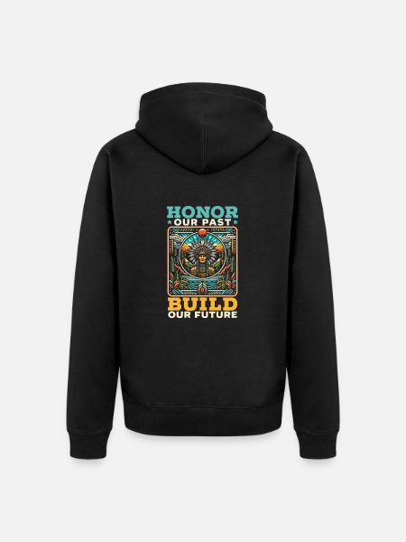 Indianischer Cherokee-apache-stamm Indianer - Unisex Premium Bio Zip Hoodie - Schwarz