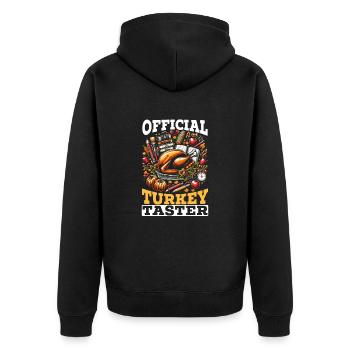 Thanksgiving turkey Grateful - Unisex Premium Organic Zip Hoodie - black - Back - Nico (187cm)