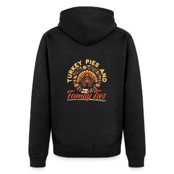 Dinde de Thanksgiving, Bienheureux reconnaissant - Veste à capuche bio Premium Unisexe - noir - Dos - Nico (187cm)