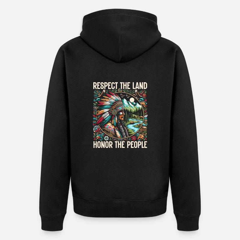 Tribu amérindienne Cherokee Apache - Veste à capuche bio Premium Unisexe - noir