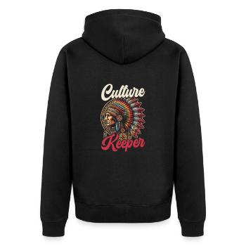 Tribu indienne Cherokee Apache - Veste à capuche bio Premium Unisexe - noir - Dos - Nico (187cm)