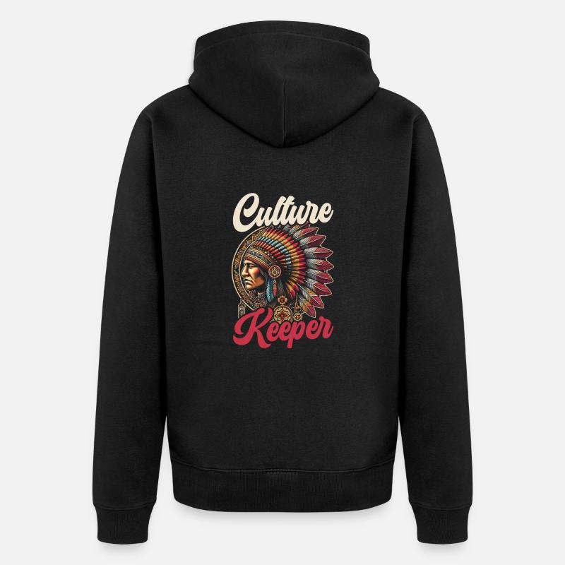 Tribu indienne Cherokee Apache - Veste à capuche bio Premium Unisexe - noir