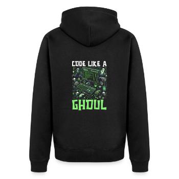 Funny Halloween Costume Computer Gamer - Unisex Premium Organic Zip Hoodie - black - Back - Nico (187cm)