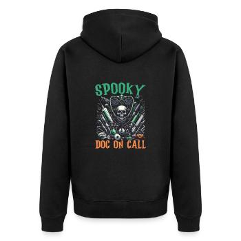 Costume d'Halloween drôle pour docteur docteur - Veste à capuche bio Premium Unisexe - noir - Dos - Nico (187cm)