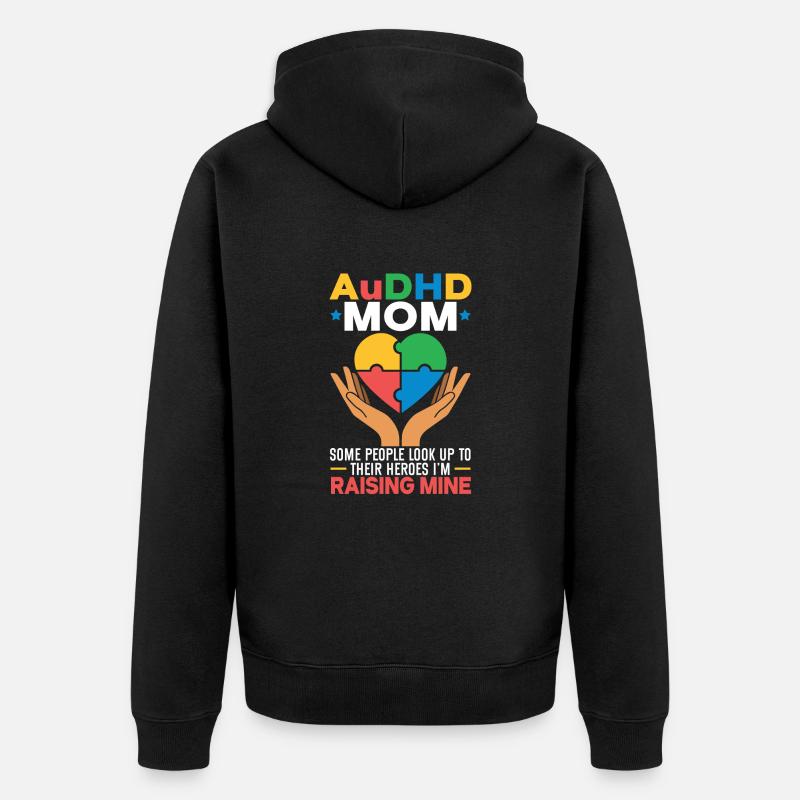 Audhd handicap ou autisme tdah - Veste à capuche bio Premium Unisexe - noir