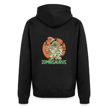 Funny Halloween Costume Dinosaur Lover - Unisex Premium Organic Zip Hoodie - black - Back - Nico (187cm)