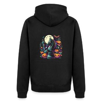 Drôle de costume d’Halloween pour un joueur d’échecs, - Veste à capuche bio Premium Unisexe - noir - Dos - Nico (187cm)