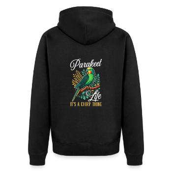 Perruche amoureuse de la perruche Perruche oiseau - Veste à capuche bio Premium Unisexe - noir - Dos - Nico (187cm)