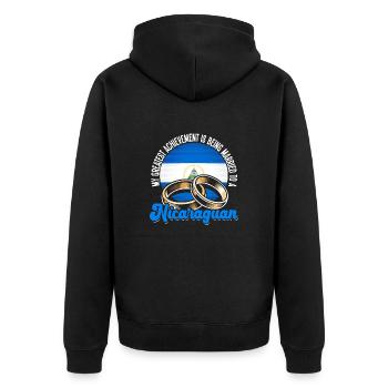 Nicaraguan Flags Nicaragua - Unisex Premium Organic Zip Hoodie - black - Back - Nico (187cm)