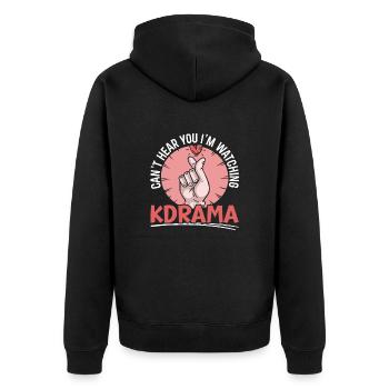 Drôle Kdrama Drame coréen K-drama - Veste à capuche bio Premium Unisexe - noir - Dos - Nico (187cm)