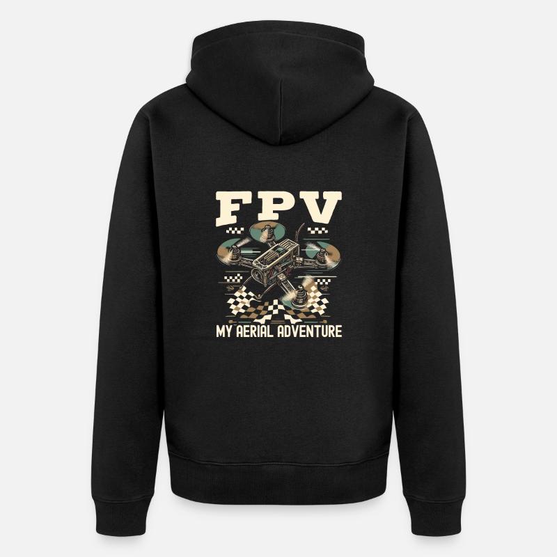 Pilote de drone FPV - Veste à capuche bio Premium Unisexe - noir