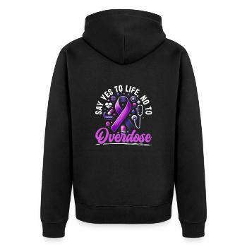 Journée de sensibilisation aux surdoses, lorsque j’ai un - Veste à capuche bio Premium Unisexe - noir - Dos - Nico (187cm)