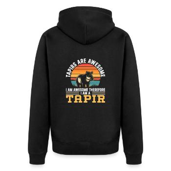 Mountain tapir zoo tapiridae wildlife - Unisex Premium Organic Zip Hoodie - black - Back - Nico (187cm)