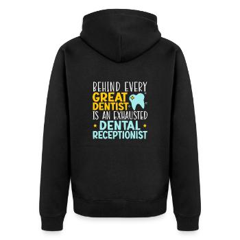 Dental Assistant Job Dentistry Dental Assistant - Unisex Premium Organic Zip Hoodie - black - Back - Nico (187cm)