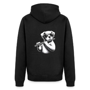 Flûtiste, flûtiste, musicien, bois, comédie musicale - Veste à capuche bio Premium Unisexe - noir - Dos - Nico (187cm)