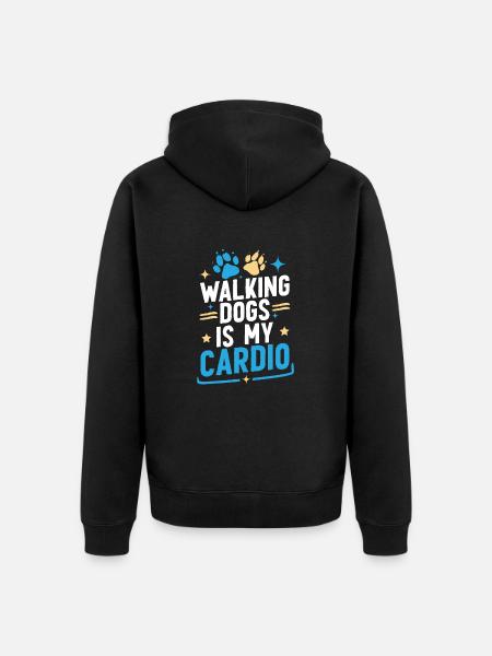 Walking the dog, walking the dog, - Unisex Premium Organic Zip Hoodie - black